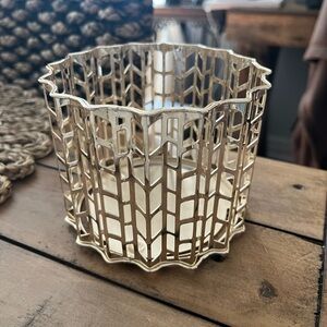 NWT BBW GOLD 3 wick candle holder